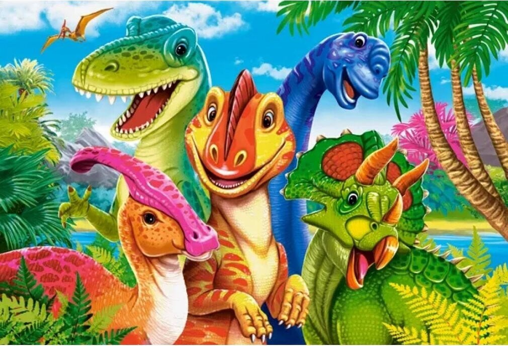 Castor Dino-selfie avontuur puzzel van 30 stukjes