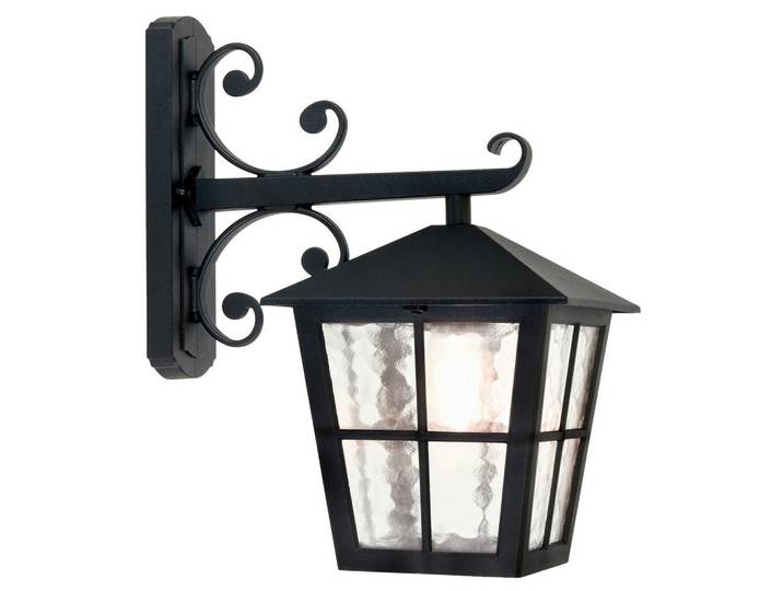 Elstead Lighting Aussenwandleuchte, Schwarz, Metall, Glas, 21x40.5x33 cm, RoHS, Lampen & Leuchten, Aussenbeleuchtung, Aussenleuchten