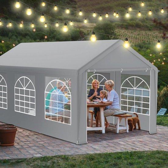 Famanu Partyzelt 3x6 m mit abnehmbaren Seitenwänden für Garten, Veranstaltungen, Hochzeiten