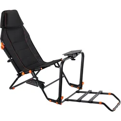 Wiltec faltbares Cockpit für Rennsimulatoren Autosimulator Gaming Sim Racing, Sim Rig, Orange, Schwarz