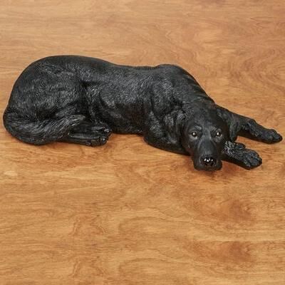 Touch of Class Lovable Labrador Retriever Dog Sculpture Black , Black