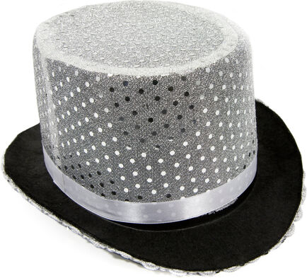 Zylinder "Pailletten", silber