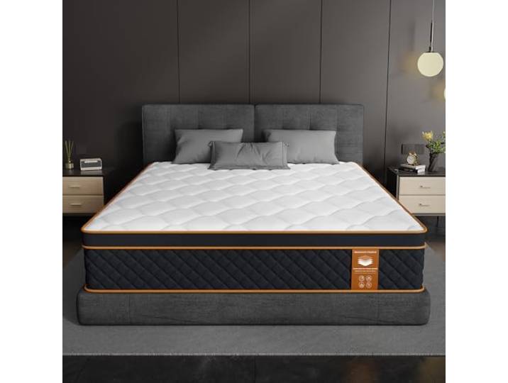 Qabefy Matratze 140x200 cm Höhe 25cm, 7-Zonen Federkernmatratze, Härtegrad H3, Orthopädische & Ergonomische Federkernmatratze mit Memory-Schaum Schicht, Rückenentlastende