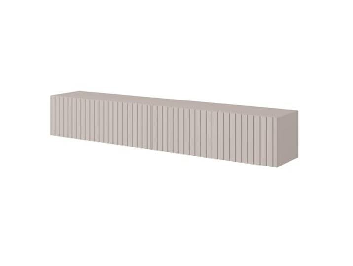 Selsey Meuble TV Suspendu Armoire De Télévision 138\,6 cm À Lamelles Gris Beige Telire