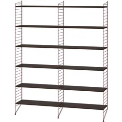 Bücherregal minimalistisch Dunkelrot Dunkle Eiche