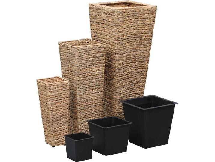 vidaXL Blumenkübel 3 Stk. Wasserhyazinthe Braun