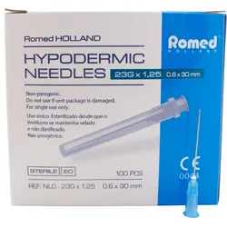 Romed Injektionskanülen Einmalkanülen, steril, 100 Stück 23 G blau 0,6 x 30 mm