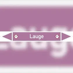 Rohrleitungskennzeichen Lauge - 270x37 mm Folie selbstklebend