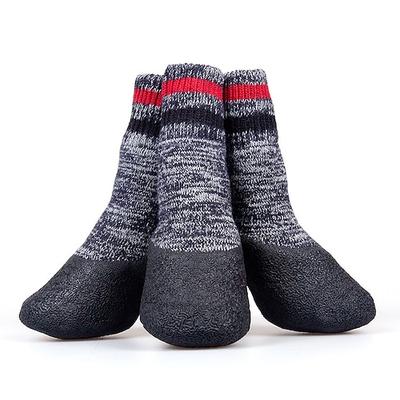 Hundesocken Hundestiefel Schuhe Welpen Outdoor Indoor wasserdicht rutschfest Sportsocken Schuhe Stiefel für Hunde Gummisohle Pfotenschutz für kleine mittelgroße Hunde (#3, schwarz)