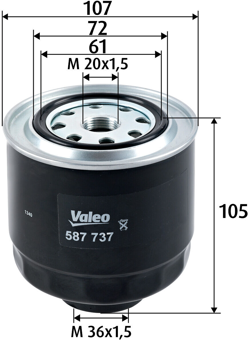 Valeo Kraftstofffilter 587737 Anschraubfilter 105mm Gewindemaßm20x1.5 Für Mitsubishi