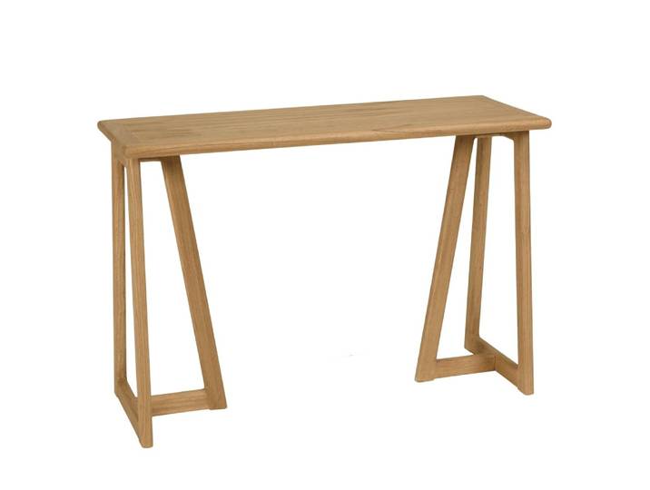 Console 110cm en bois de mindi pieds triangles