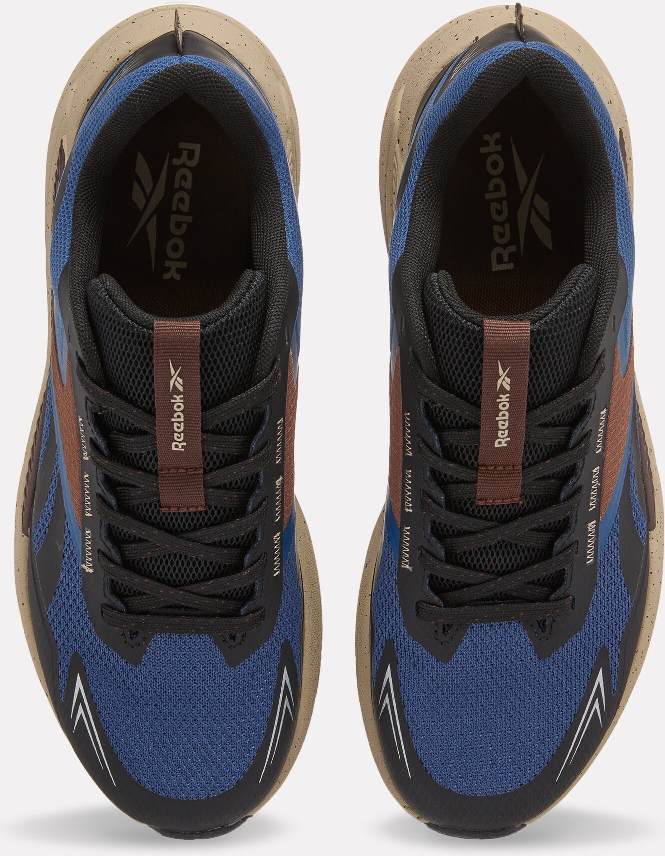 Walkingschuh REEBOK "REEBOK BASE TRAIL LOW", Herren, Gr. 41, blau (batik blau, schwarz, formal braun), Synthetik, Textil, Schuhe Walkingschuh batik blau, schwarz, formal braun 41