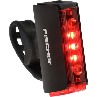 Fahrrad-Rücklicht FISCHER FAHRRAD "Display Akku Rücklicht TWIN STOP", rot (schwarz), Fahrradlampen