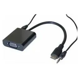 OEM Convertisseur mini HDMI vers VGA + audio - 20CM (Audio, VGA, 20 cm), Data + Video Adapter, Schwarz