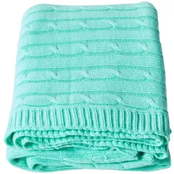 STRICKDECKE 150/200 cm, Baumwolle mit Zopfmuster