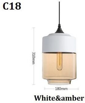 On Spot Shop Nordic Pendant Lamp, Modern Glass Hanging LED Light Fixture For Restaurant, Living Room, Bedroom, Indoor Decoration c White Amber