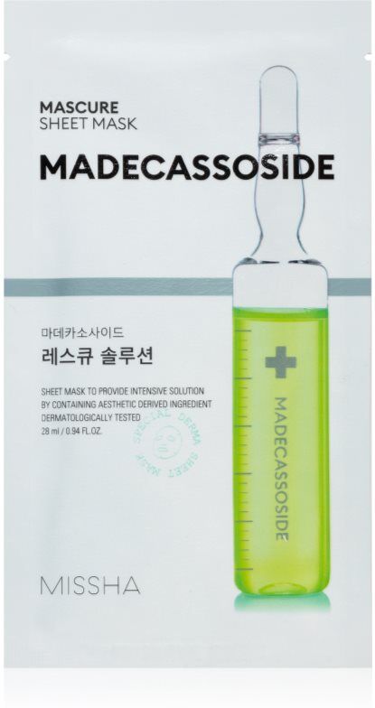 Missha Mascure Madecassoside nourishing sheet mask for sensitive and irritable skin 28 ml