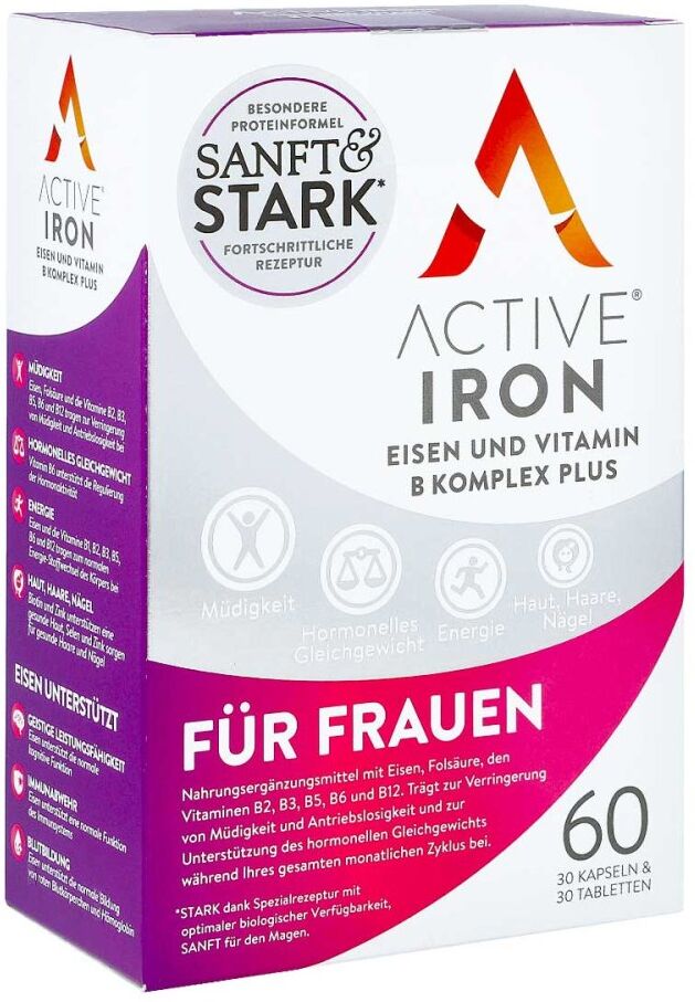 Active Iron Eisen und Vitamin B Komplex plus 60stk