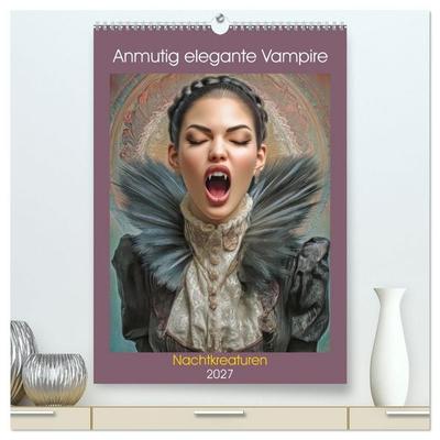 Anmutig elegante Vampire - Nachtkreaturen (hochwertiger Premium Wandkalender 2027 DIN A2 hoch), Kunstdruck in Hochglanz