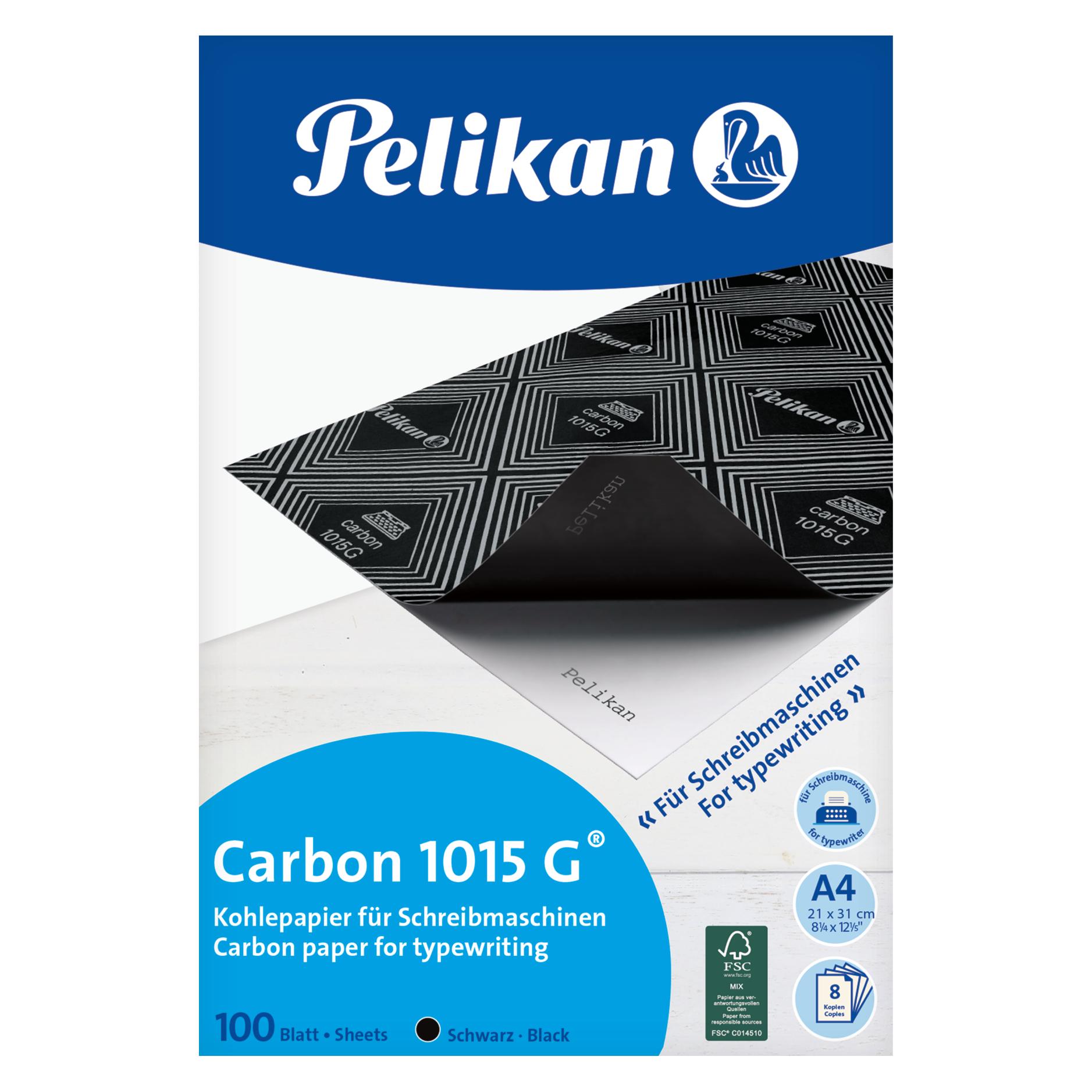 Pelikan Kohlepapier Carbon 1015G, 100 Blatt für Schreibmaschinen, A4, schwarz (018770)