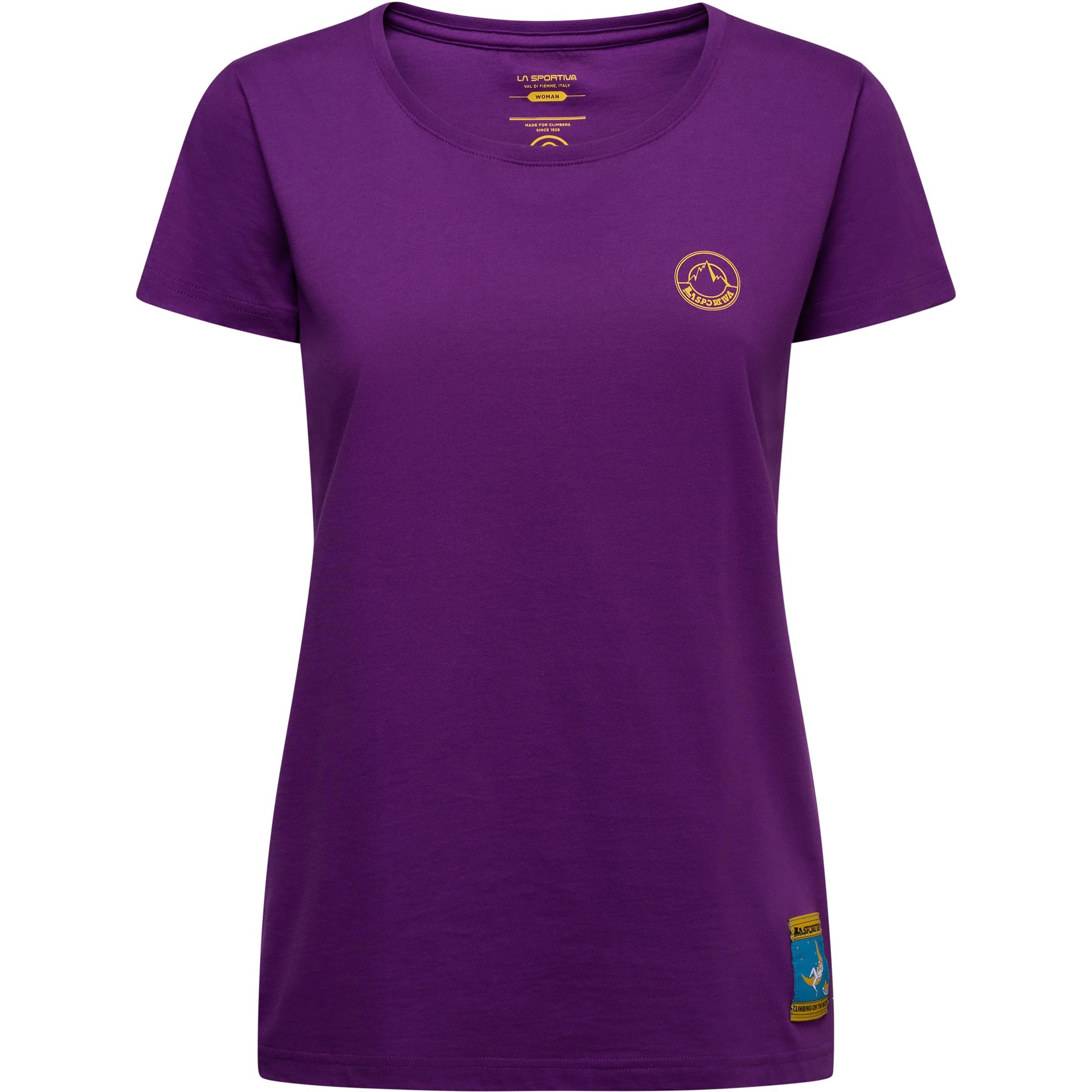 La Sportiva Climbing on the Moon Damen T-Shirts lila Größe XS Bouldern | Sportklettern | Lifestyle Hautfreundlich