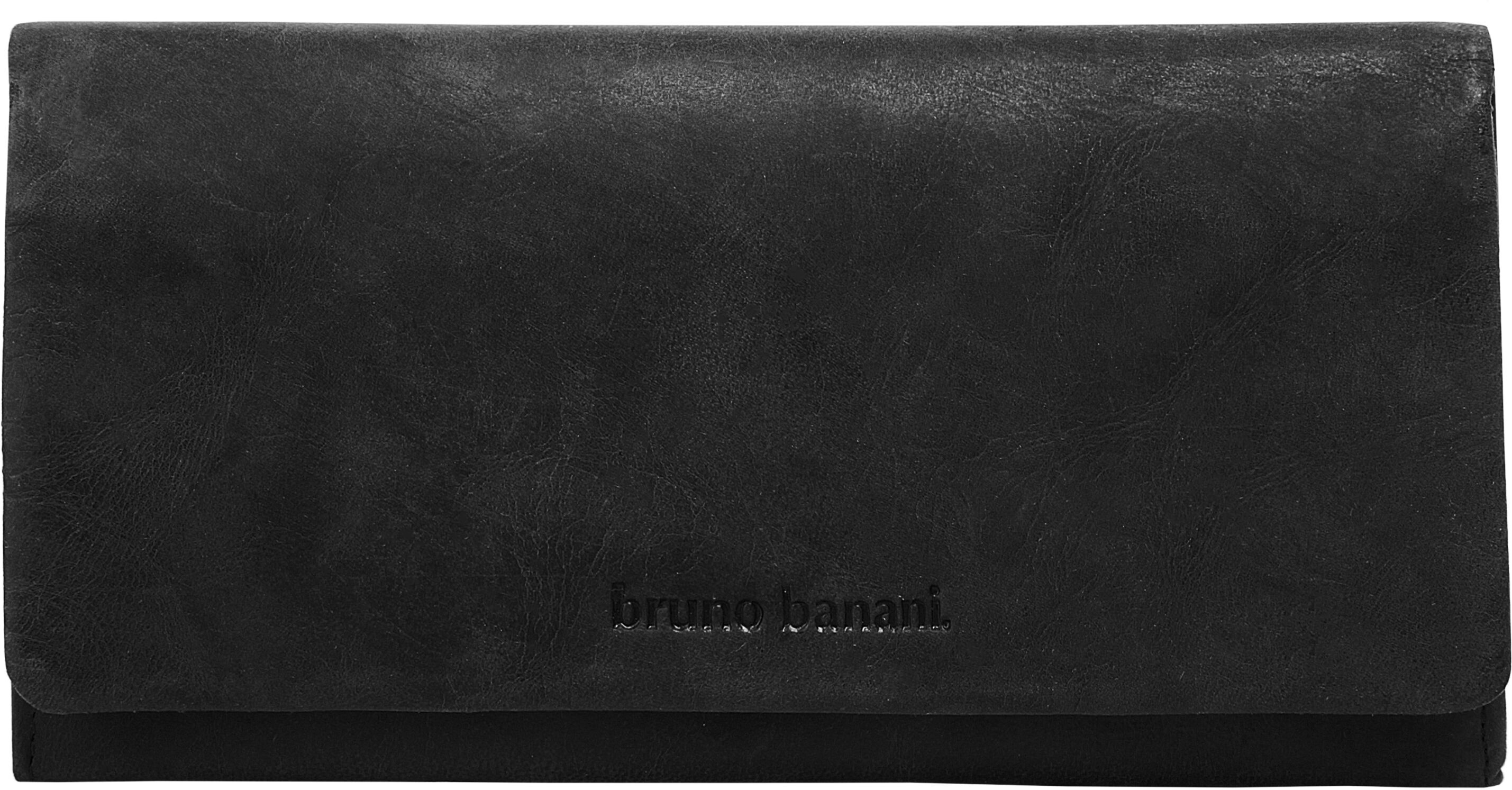 Geldbörse BRUNO BANANI "BRUNO BANANI Damen echt Leder", Damen, schwarz, Leder, Kleinlederwaren Geldbörse, echt Leder schwarz Einheitsgröße