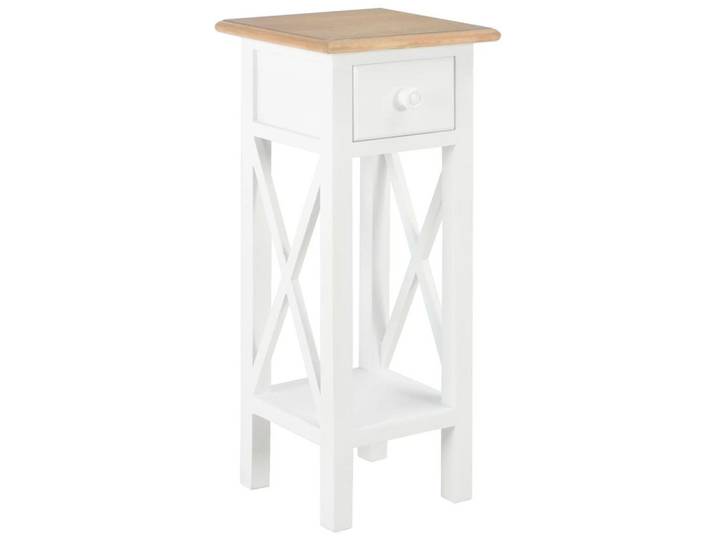 furnicato Beistelltisch Weiß lackierter aus Massivholz 27x27x65,5 cm, (1-St)