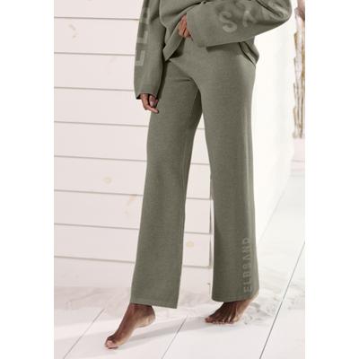 Strickhose ELBSAND, Damen, Gr. 48/50, N-Gr, grün (oliv meliert), Feinstrick, Obermaterial: 50% Polyester, 50% Viskose, meliert, unifarben, bequem, Hosen, aus hochwertigen Strick