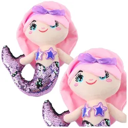 Plüsch Meerjungfrau Kuscheltier Schwanz Pailletten Zweifarbig Lila 28cm