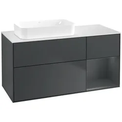 Villeroy und Boch Finion Waschtischunterschrank F691HGHG 120x60,3x50,1cm, Regal rechts Midnight Blue Matt Lacquer, Midnight Blue Matt Lacquer