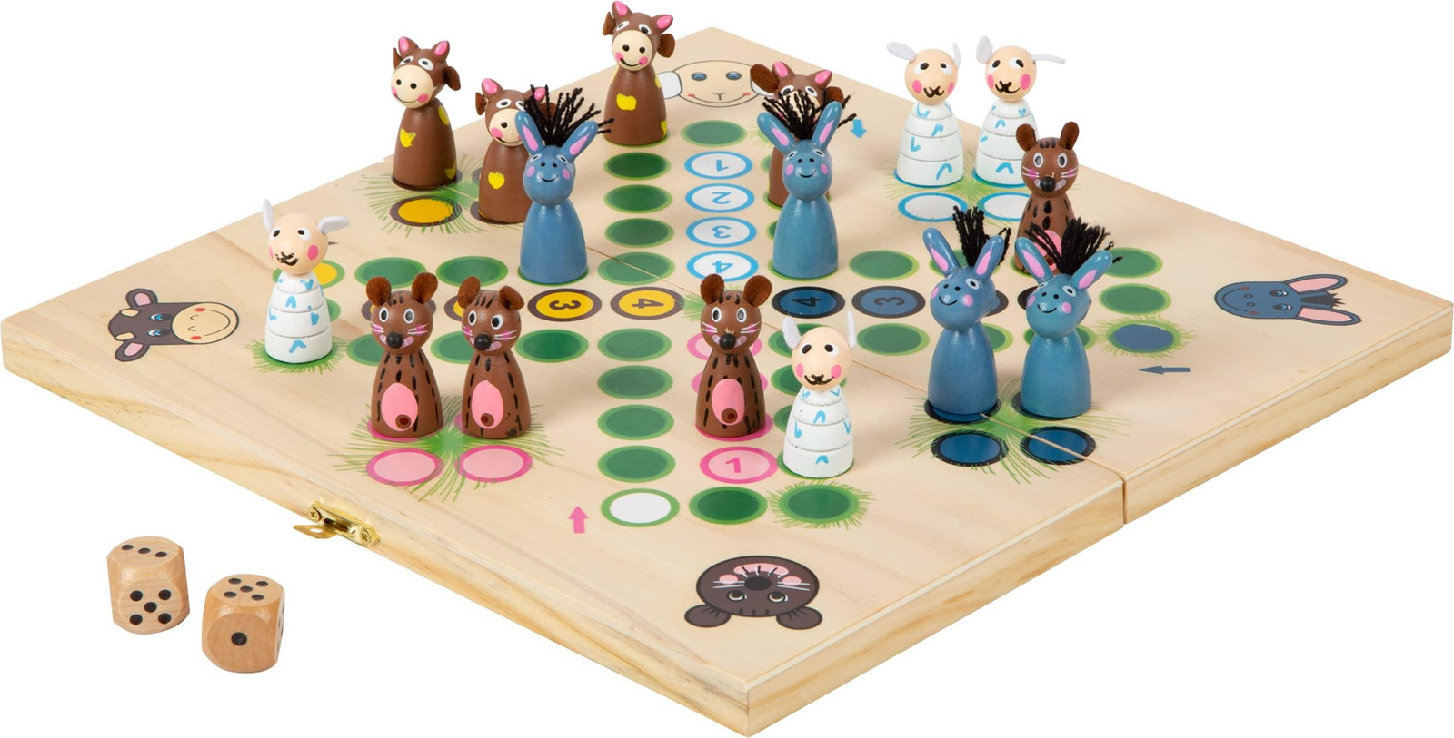 Small Foot Ludo bordspel Boerderijdieren van hout