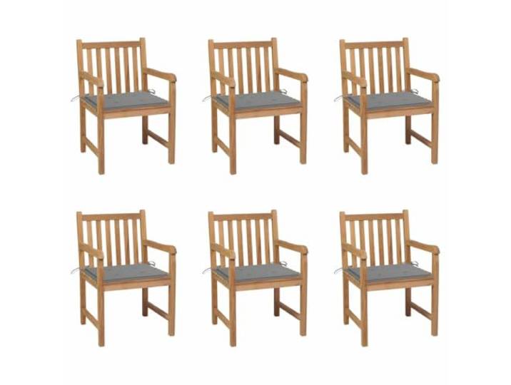 KUTYWEXFM Gartenstühle 6er Set mit Kissen Teakholz Armlehnstühle Sitzgruppe aus feingeschliffenem Massivholz mit bequemen Polstern für Terrasse, Veranda und den Landhausgarten.