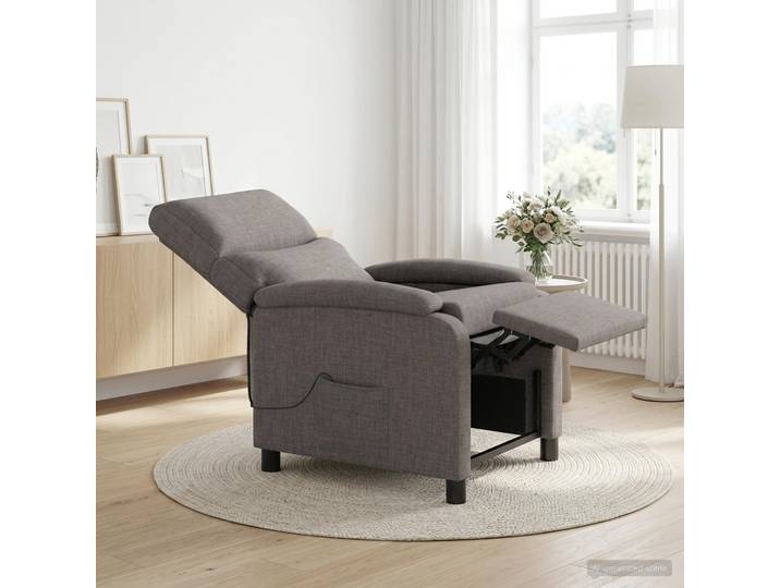 vidaXL Massage Relaxsessel Taupe Stoff