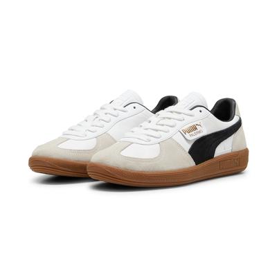 Sneaker PUMA "PALERMO LTH", Damen, Gr. 39, weiß (puma weiß, vapor gray, gum), Leder, unifarben, Schuhe Sneaker