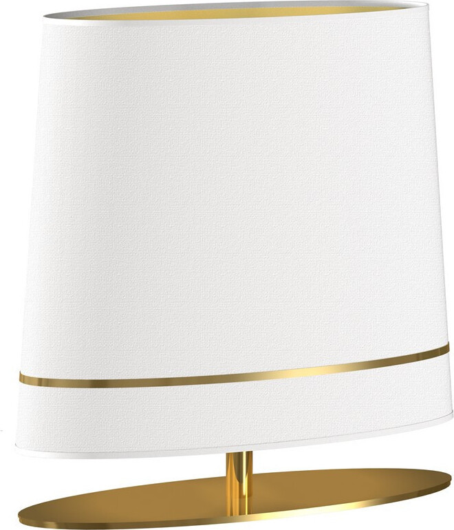 Milagro Art Deco tafellamp Bootes met witgouden kap en messing voet, 1x E27, 60W