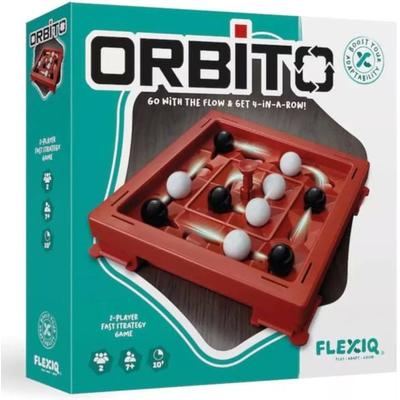 FLEXIQ – Orbito - Ziel des Spiels ist es, 4 Murmeln einer Farbe in einer horiz