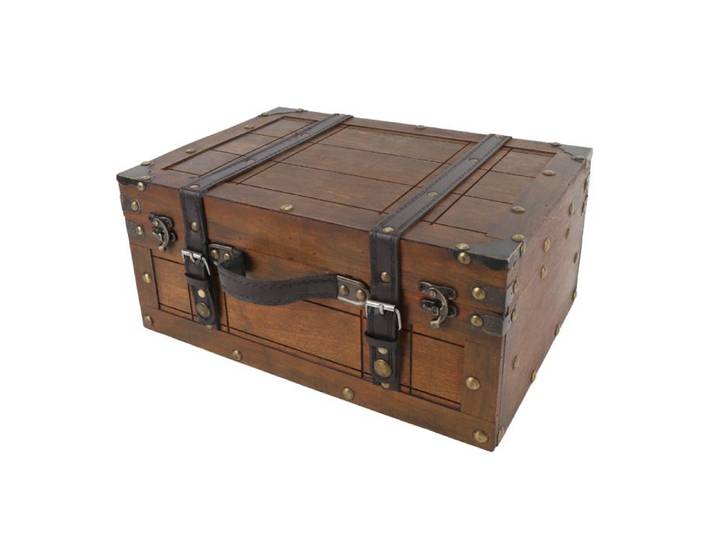 ARAMOX boîte en bois en détresse Coffre en bois Portable Vintage en détresse multifonctionnel coffre de meuble rangement Grand