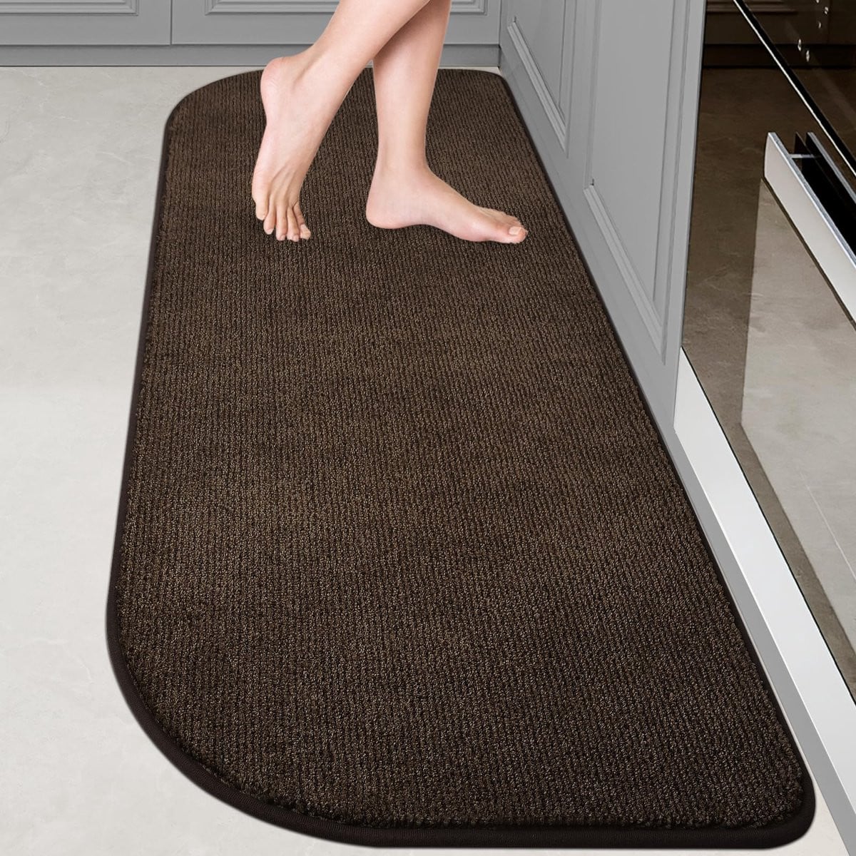 Wasbare antislip halfronde loper voor keuken, badkamer, slaapkamer of gang, 60 x 180 cm