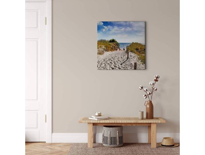 Tableau déco Way To The Beach Polyester PVC / Épicéa Bleu 50 x 50cm
