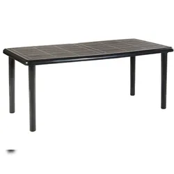 Ovaler Tisch 180x90 Olot garbar Kunststoff Grau