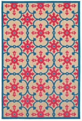 Style Haven Cara Mixed Pile Floral Lattice Indoor-Outdoor Area Rug