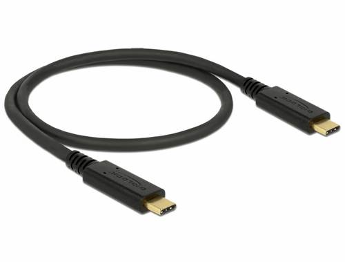 Delock USB-C Kabel USB-C Stecker, USB-C Stecker 0.50m Schwarz 83042