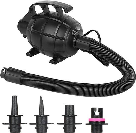 Draagbare elektrische luchtcompressor 500 W voor opblaasbare boten, zwembaden en sportartikelen - Zwart