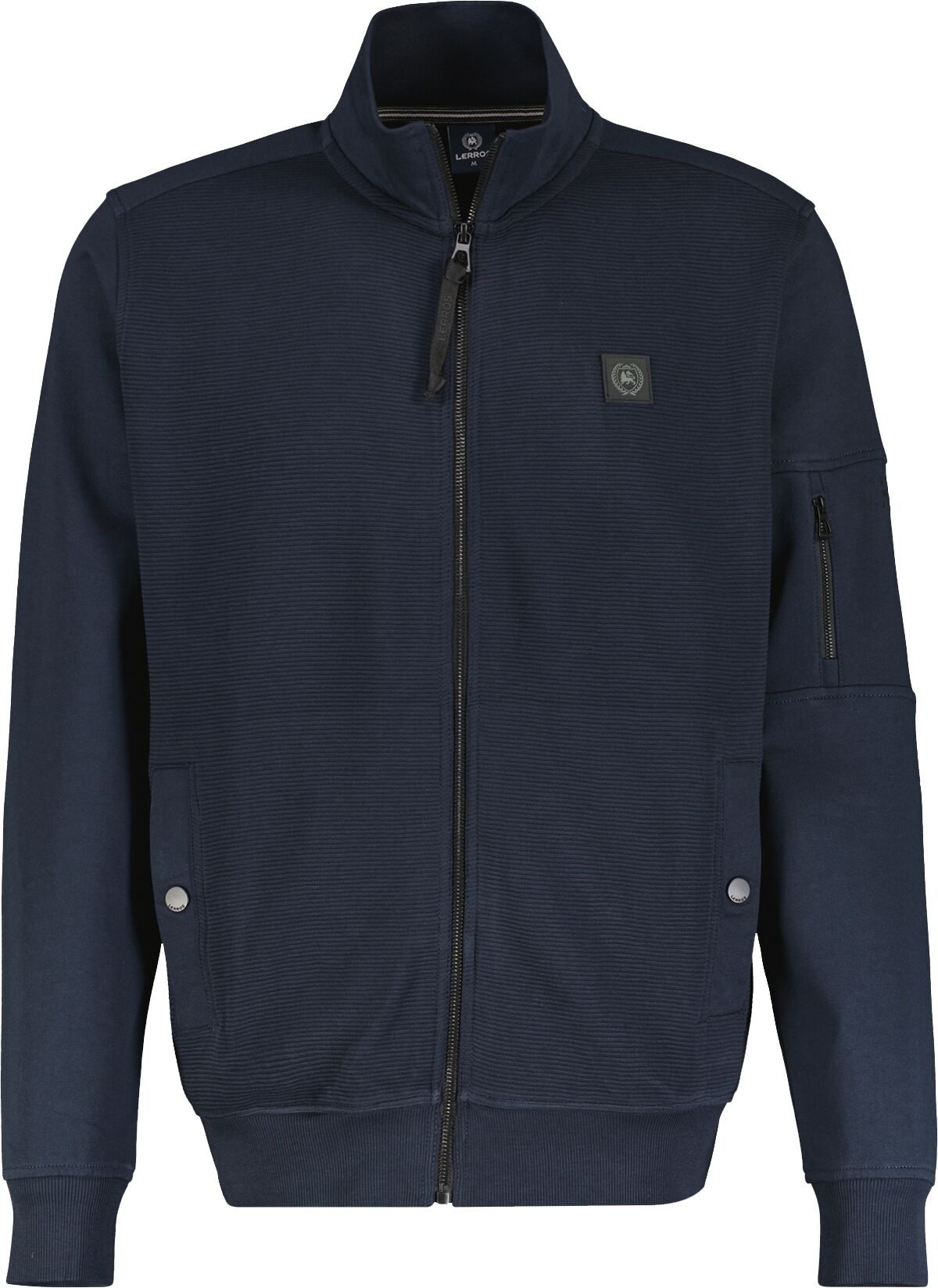 Sweatjacke LERROS "Herren Sweatjacke in Struktur-Baumwollqualität", Herren, Gr. S, blau (classic navy), 100% Baumwolle, Sweatjacken Sweatjacke classic navy S