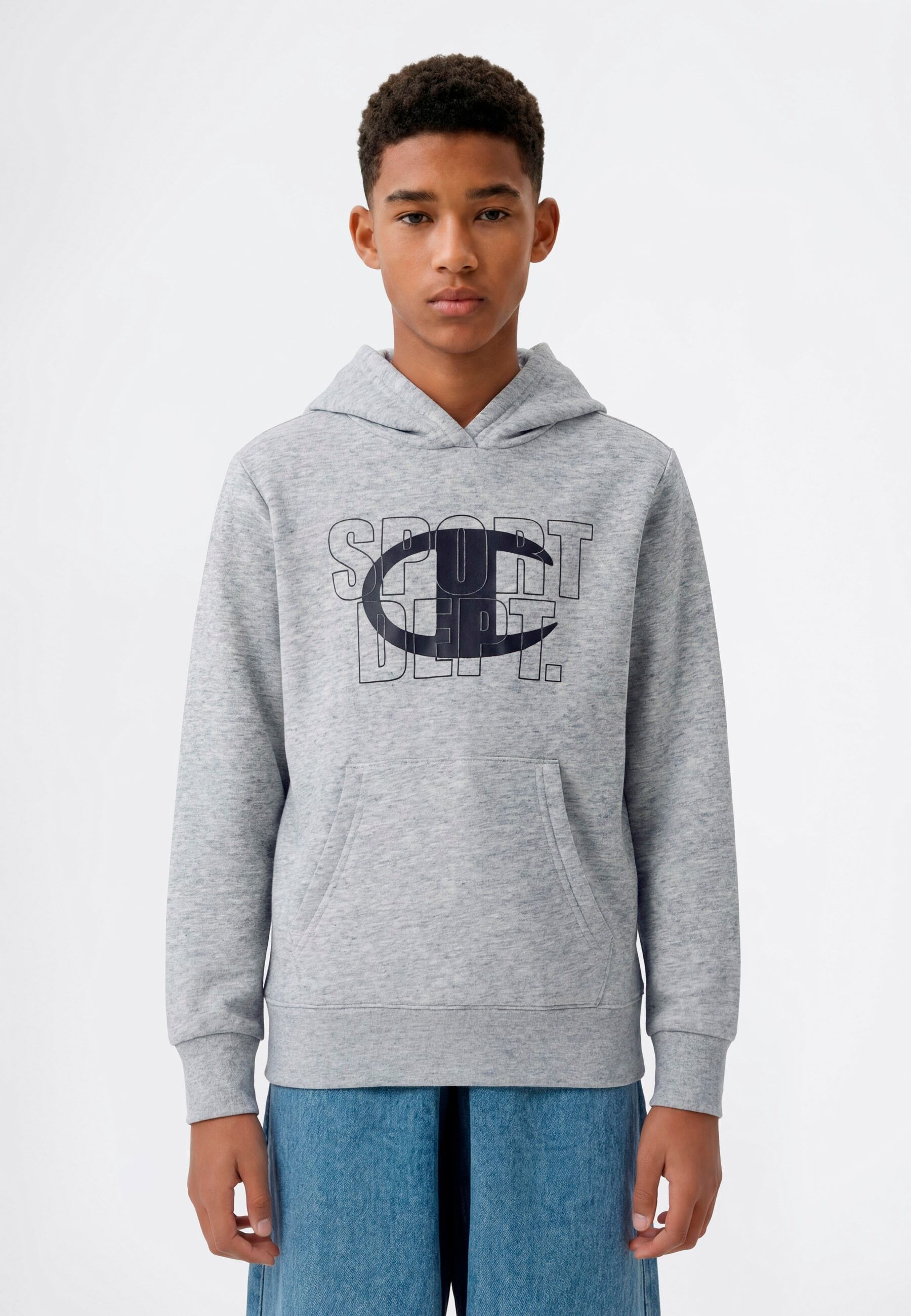 Kapuzensweatshirt CHAMPION "SPORTWEAR HOODIE Standard Fit", Mädchen, Gr. XXL, grau (noxm), Obermaterial: 55% Baumwolle, 45% Polyester, Sweatshirts Kapuzensweatshirt, für Kinder und Jugendliche, mit sportlichem Stil, Langarmdesign noxm XXL