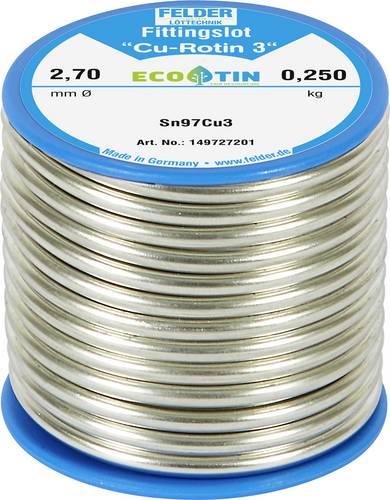Felder Cu-Rotin 3 Lötzinn, bleifrei Spule Sn97Cu3 0.250kg 2.7mm