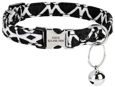 Uplift Essentials Personalized Printed Anti Lost Cat Collar With Engraved ID Nameplate style 6