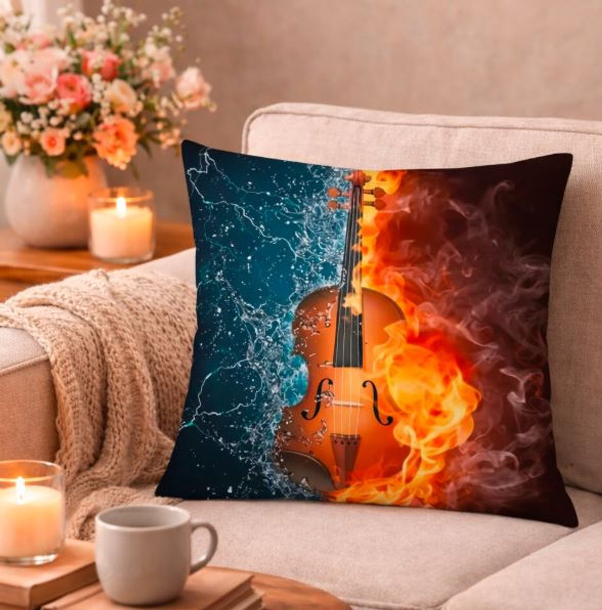 Velvet Elements of Sound Collection kussenhoes 45 x 45 cm