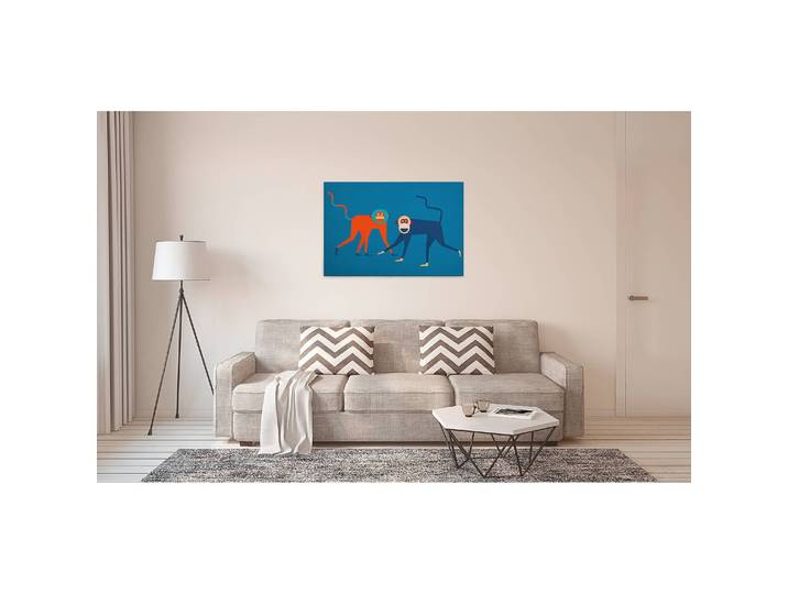 Impression sur toile Monkey Business Polyester PVC / Épicéa Bleu 90 x 60cm