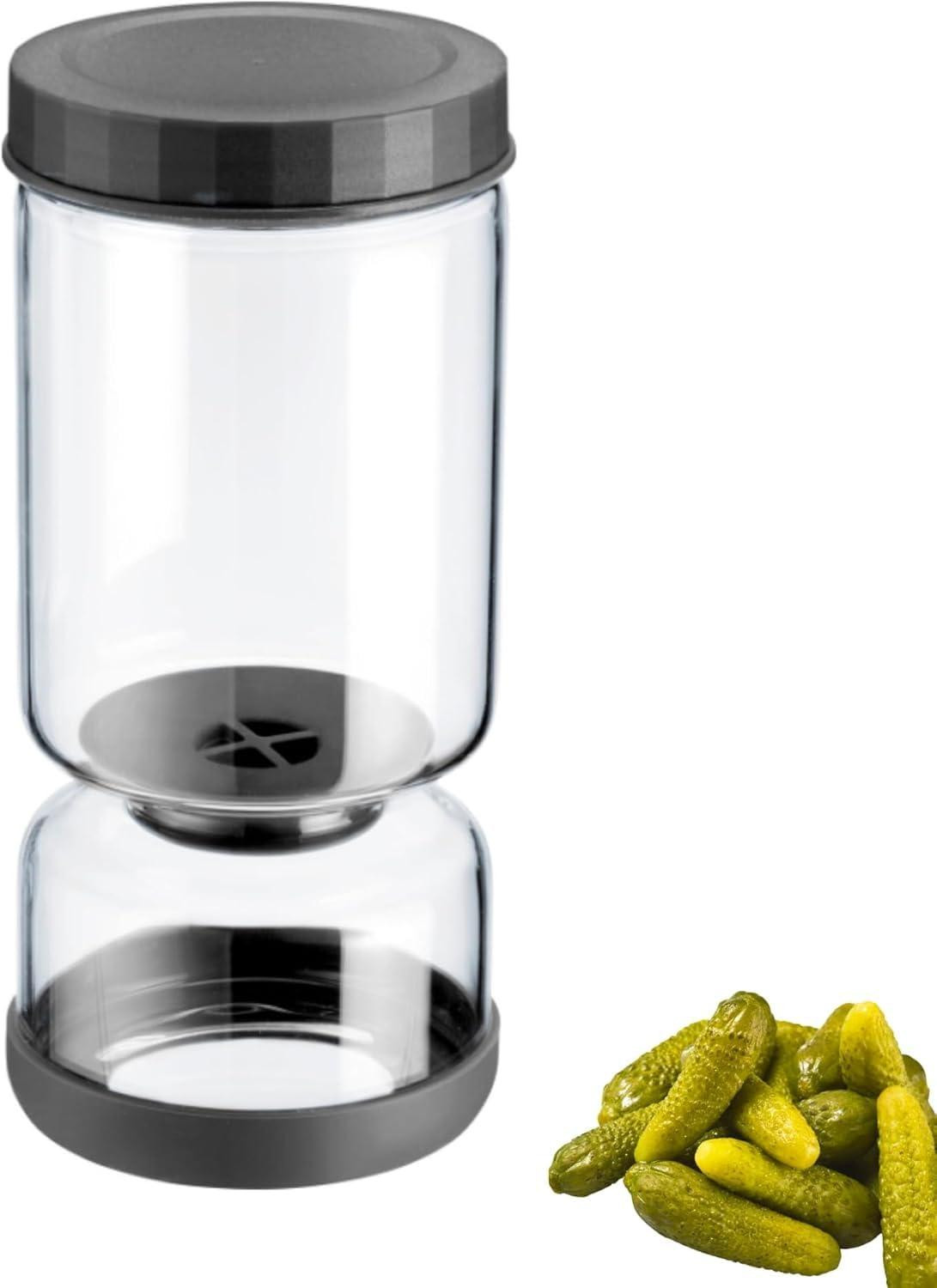 Dripio Afdruipglas met zeef voor kimchi, augurken en olijven, 1300 ml